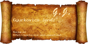 Gyurkovics Jenő névjegykártya