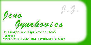 jeno gyurkovics business card